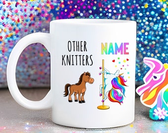 Knitting Mug, Knitter Mug, Mug For Knitter, Gifts For Knitters, Knitting Coffee Cup, Gift For Her, Funny Cup, Knitter Unicorn Mug