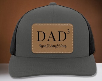 Personalized Dad Hat With Kids Names, Dad Of Three, Dad 3 Gift, Fathers Day Gift, Dad Trucker Hat, Custom Dad Hat Gift, From Son, Daughter