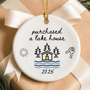 Acheté une décoration de maison au bord du lac, un nouveau cadeau pour le propriétaire d'une maison au bord du lac, une décoration de Noël Lake Life, un souvenir important pour un propriétaire, une décoration de lac 2025