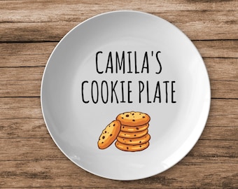 Personalized Cookie Plate, Custom Name Plate, Add Custom Name, Personalized Gift, Cookie Lovers, 10" Polymer Dinnerware, Customizable Plates