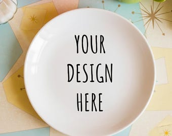 Personalized Plate, Custom Dinner Plate, Photo or Name, Monogrammed Plate, Custom Design Platter, Customized Dishware, Wedding & Family Gift