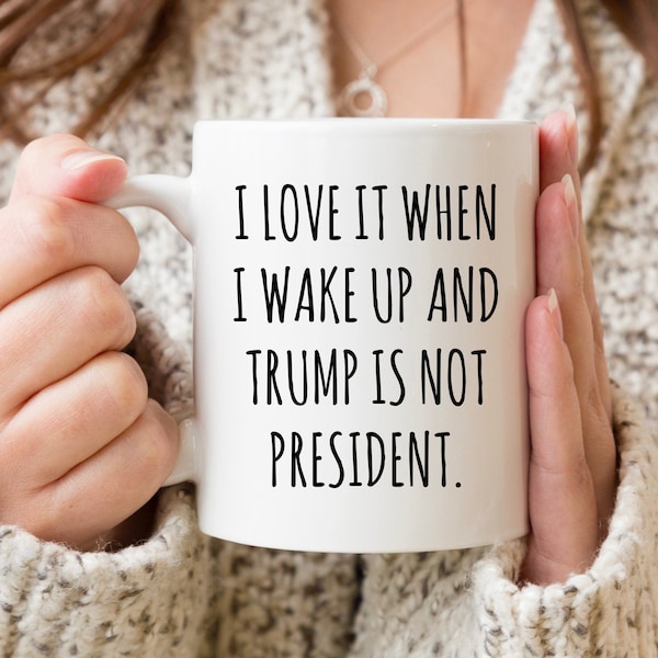 Trump Mugshot Mug, I Love When I Wake Up In The Morning And Donald Trump Is Not President Mug, Trump Coffee Mug, Trump For Prison Anti Trump