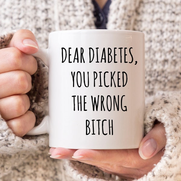 Diabetes Mug, Type 1 Diabetic, Funny Coffee Mug Gift For Diabetic, Diabetes Awareness, Diabadass, Diaversary Gift, Insulin Cup