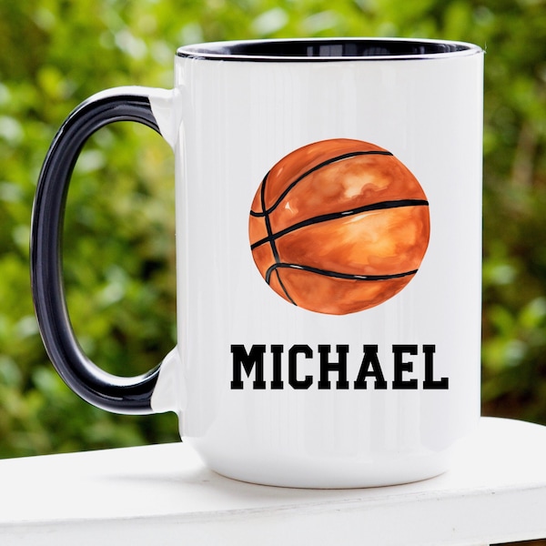 Custom Basketball Mug, Basketball Mug, Basketball Gift, Basketball Coach, Basketball Coffee Mug, Basketball Lover Gift, Sports Mug For Him