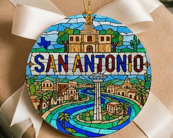 San Antonio Ornament, Texas Christmas Ornament, San Antonio Skyline Keepsake, Alamo Ornament Gift, Texas Souvenir Ornament 2025, TX