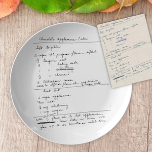 Handwritten Recipe Plate, Personalized Recipe Plate, Customized Plate, Custom Plate, Grandma Gift, Christmas Gift, Keepsake Family Recipe image 1