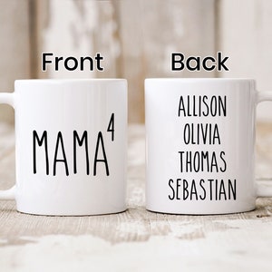 Mama Of Four Mug, Mother Of Four Gift, Funny Mom Mug, New Mom Gift, Mother&#39;s Day Gift, Pregnancy Announcement, Mom Of 4, Four Kids