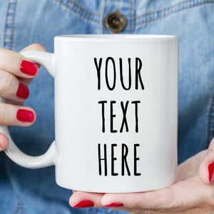 Kundenspezifische Tasse, personalisierte Tasse, große Tasse, personalisierte Keramik Kaffee- oder Teetasse, benutzerdefinierter Text, Name oder Fototasse, 11 Unze oder 15 Unze weiße Tasse