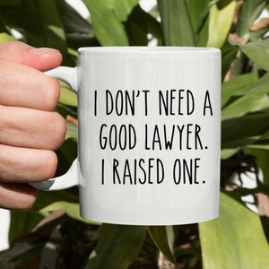 I Don't Need A Good Lawyer I Raised One Mug, Lawyer Gift, Lawyer Coffee Mug, Funny Lawyer Gift, Lawyer Graduation Gift, Law School For Him