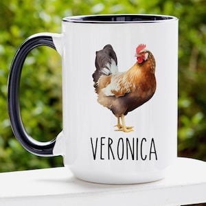 Custom Chicken Mug, Chicken Mom Gift, Name Chicken Coffee Mug, Chicken Lady Mug, Farmer Gift, Personalized Chicken Mug, Birthday Gift