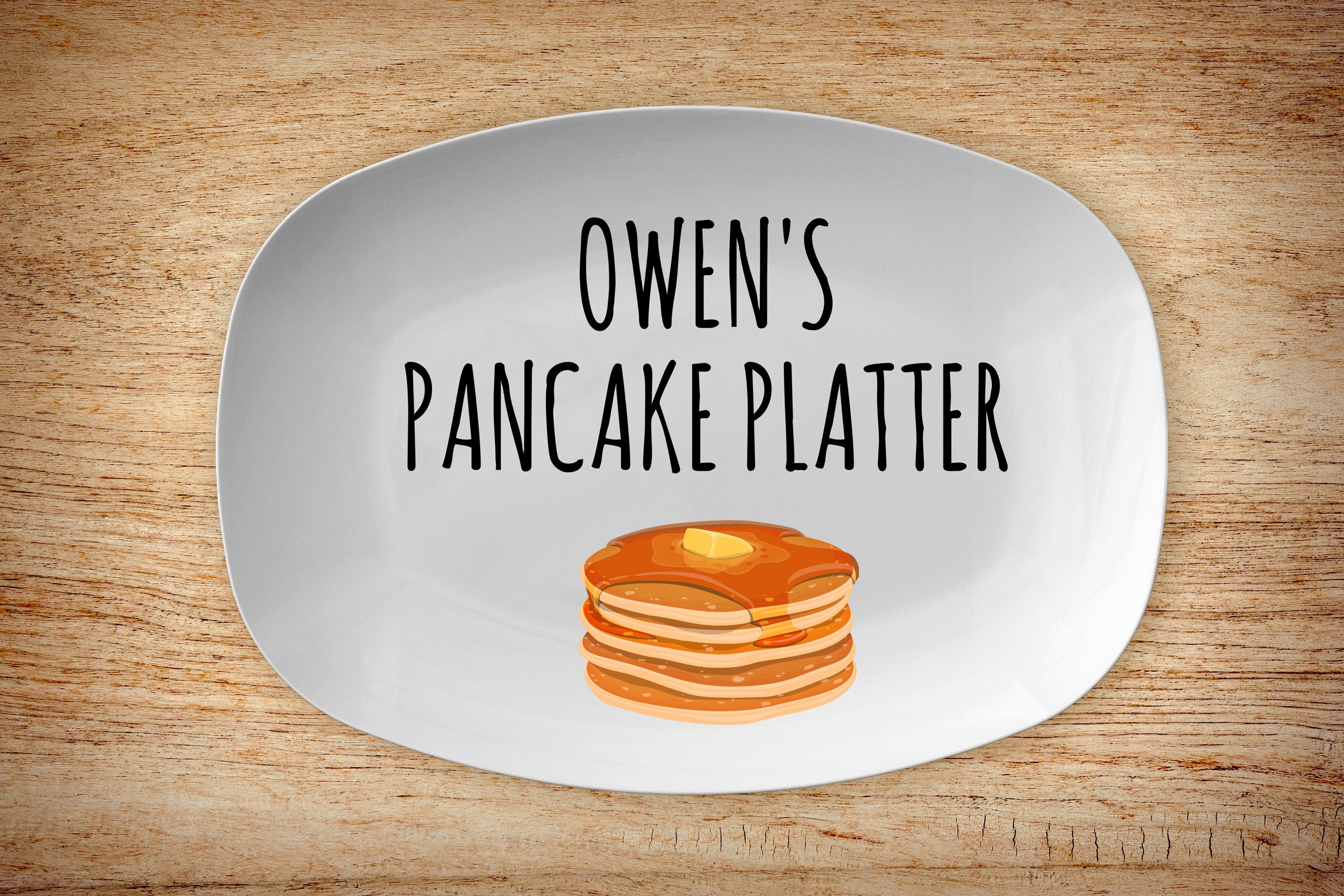 Personalized Pancake Platter, Pancake Lovers, Gift For Him Her, Funny Platter, Custom Serving Platter, Funny Gifts For Dad, Custom Name