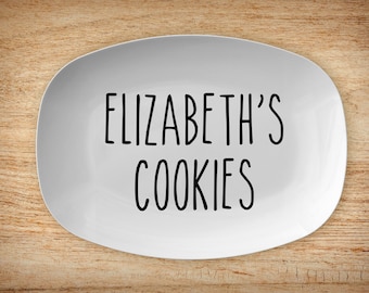 Personalized Cookie Platter, Cookie Lovers, Gift For Him Her, Funny Platter, Custom Serving Platter, Santa Cookie Plate, Farmhouse Platters