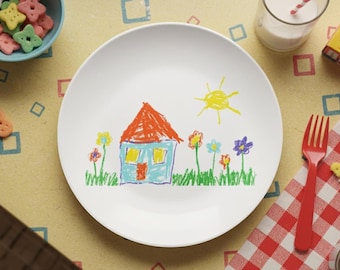 Kids Drawing Plate, Your Art on a Plate, Custom Child Artwork Plate, Personalized Kids Art Gift, Custom Photo Plate, Keepsake Christmas Gift