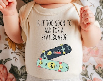Skateboard Baby ONESIES® Brand Bodysuit, Boy Skater Toddler Outfit, Baby Shower Gift, Skateboarding Dad Gift, Future Skater Gift For Him