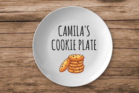 Personalized Cookie Plate, Custom Name Plate, Add Custom Name, Personalized Gift, Cookie Lovers, 10" Polymer Dinnerware, Customizable Plates