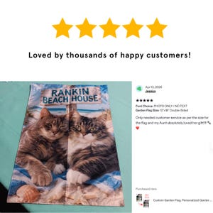 Aangepaste tuinvlag, gepersonaliseerde tuinvlag, tuincadeau, buitendecor, reclame, evenementbanner, dubbelzijdig - voeg je foto of tekst toe afbeelding 4