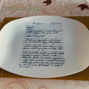 Custom Handwriting Recipe Platter, Christmas Gift, Handwritten Recipe Gift, Personalized Platter, Grandma Mothers Day Family Recipe Keepsake image 6