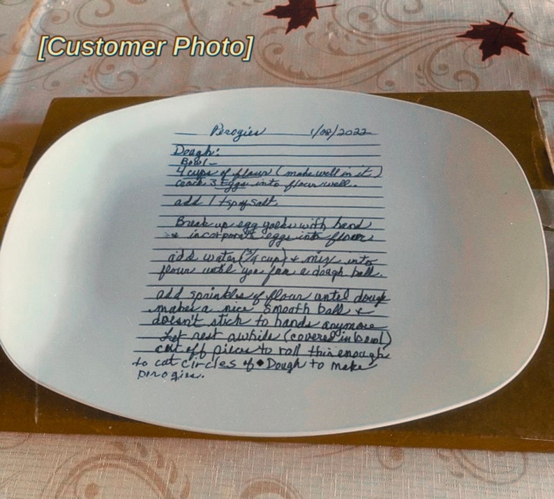 Custom Handwriting Recipe Platter, Christmas Gift, Handwritten Recipe Gift, Personalized Platter, Grandma Mothers Day Family Recipe Keepsake image 6