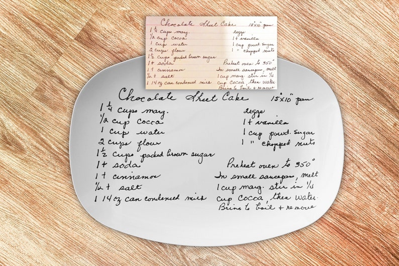 Custom Handwriting Recipe Platter, Christmas Gift, Handwritten Recipe Gift, Personalized Platter, Grandma Mothers Day Family Recipe Keepsake image 1