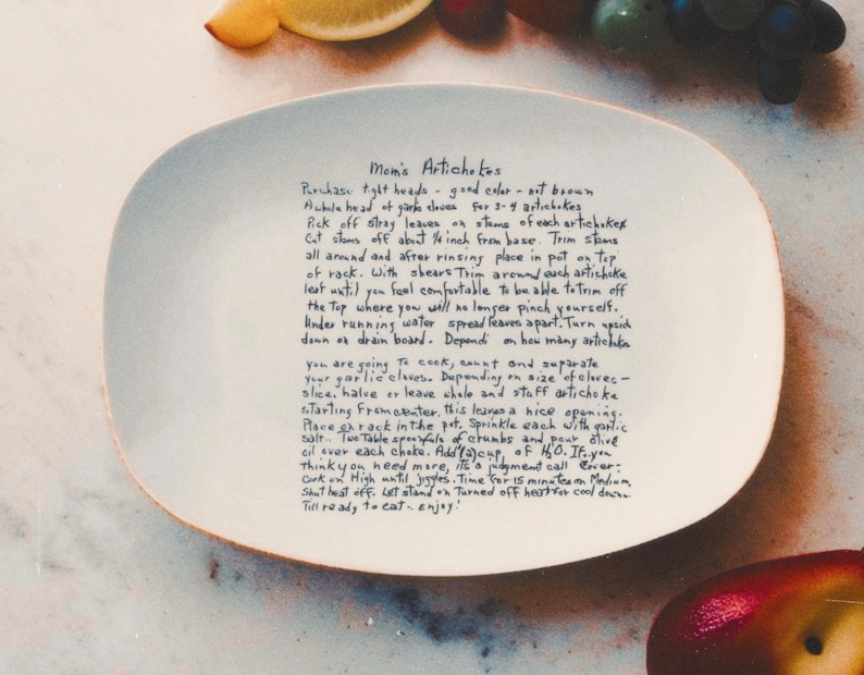 Custom Handwriting Recipe Platter, Christmas Gift, Handwritten Recipe Gift, Personalized Platter, Grandma Mothers Day Family Recipe Keepsake image 4