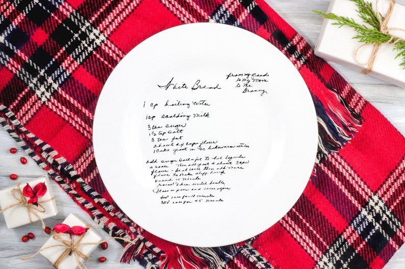 Handwritten Recipe Plate, Personalized Recipe Plate, Customized Plate, Custom Plate, Grandma Gift, Christmas Gift, Keepsake Family Recipe image 4
