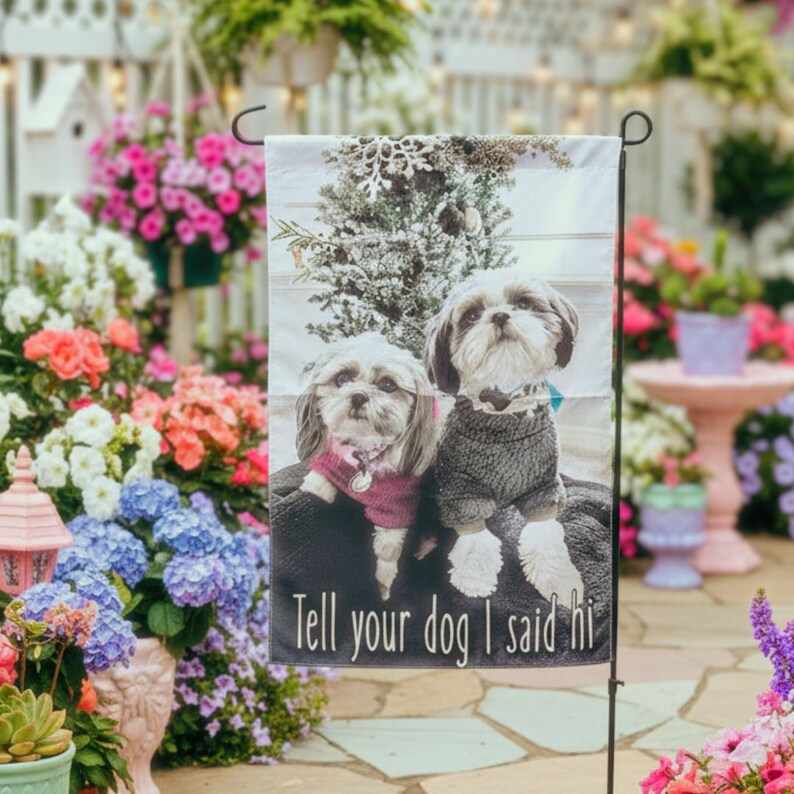 Aangepaste tuinvlag, gepersonaliseerde tuinvlag, tuincadeau, buitendecor, reclame, evenementbanner, dubbelzijdig - voeg je foto of tekst toe afbeelding 3