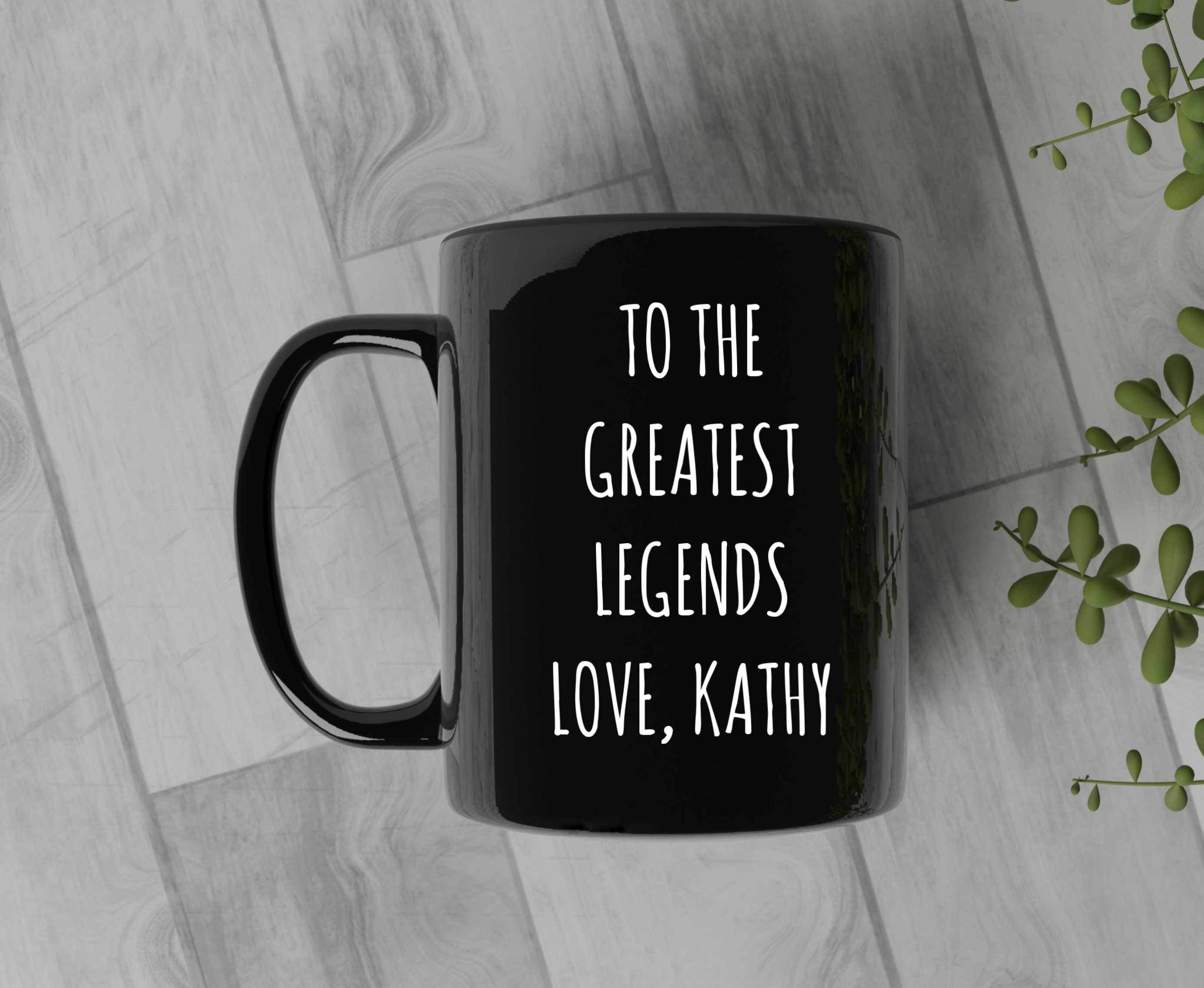 Black mug with love message: My favorite coffee will always be the