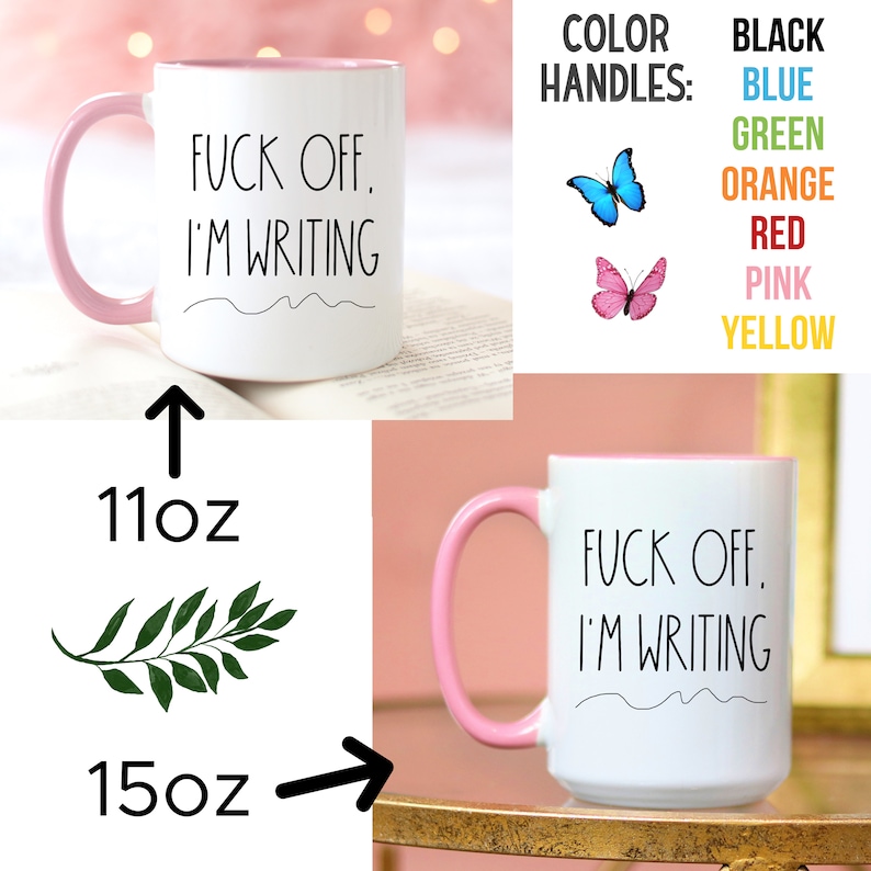 Custom F**k Off I'm Writing Mug, Author Mug Writing Mug, Gifts for Writers, Scriptwriter, Gift For Her image 4