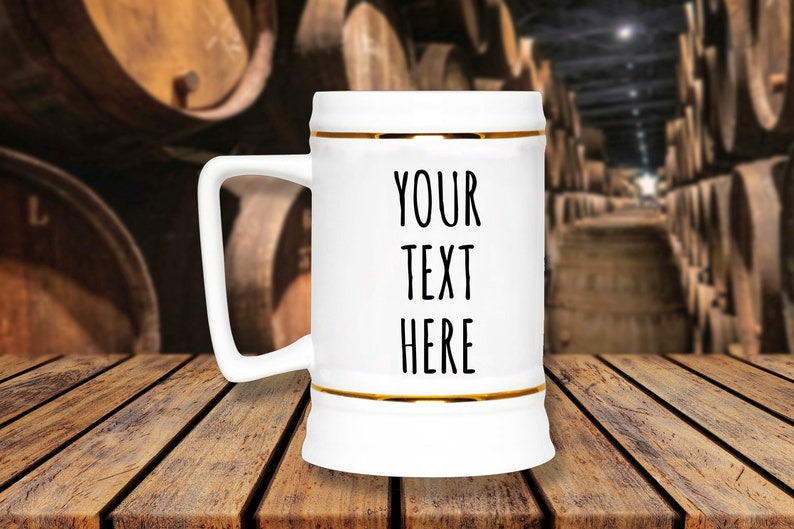 Custom Ceramic Beer Stein, Custom Beer Stein, Custom 22oz Beer Mug, Personalized Photo Beer Stein, Groomsmen Beer Stein, Fathers Day Dad image 1