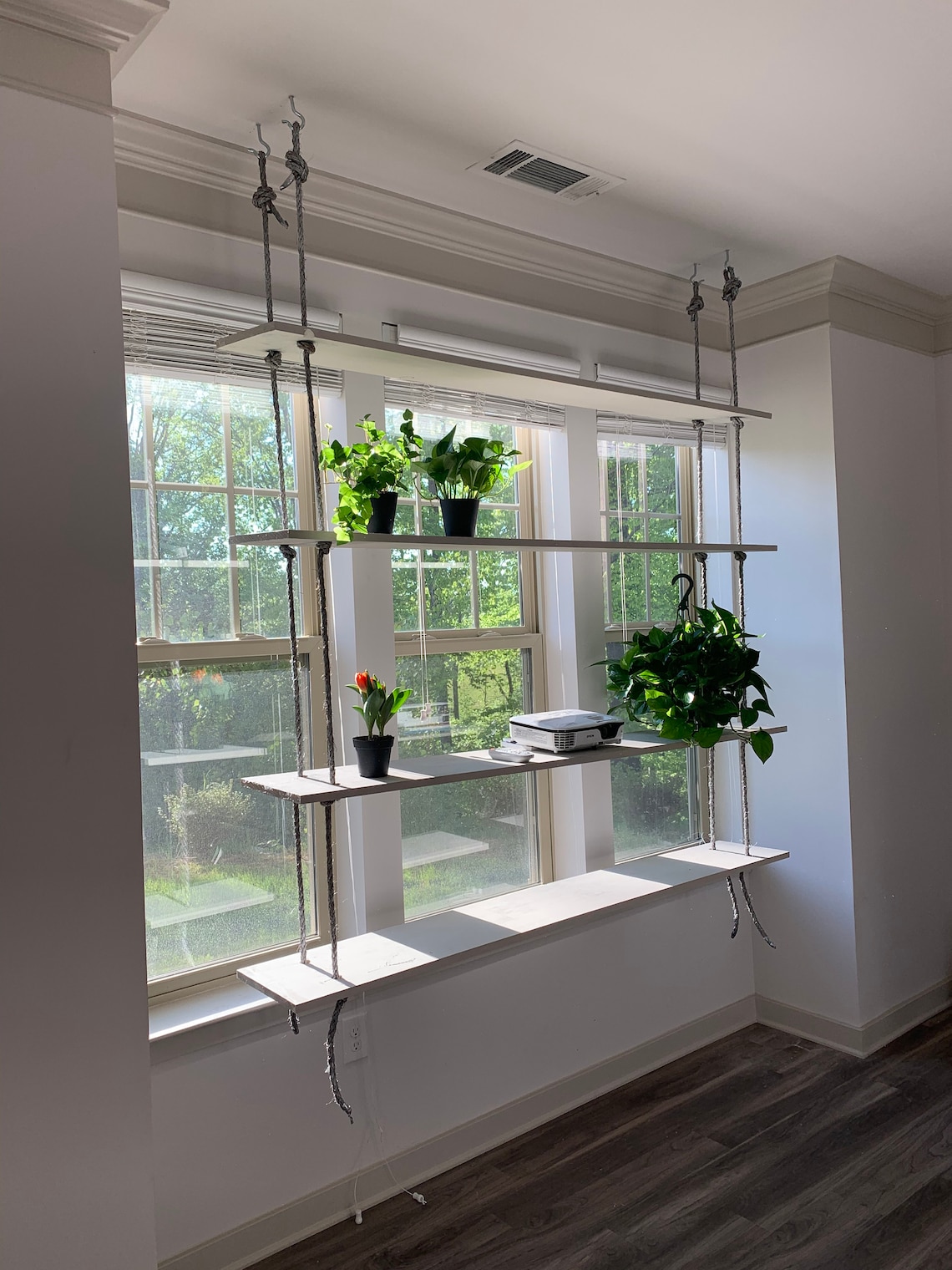 Hanging Plant Shelf Etsy