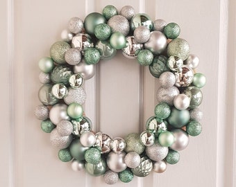 Bauble Wreath For Front Door - Ornament Wreath - Door Decor