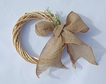 Cane Flower Wreath, Burlap Bow Wreath, Wreath For Front Door,