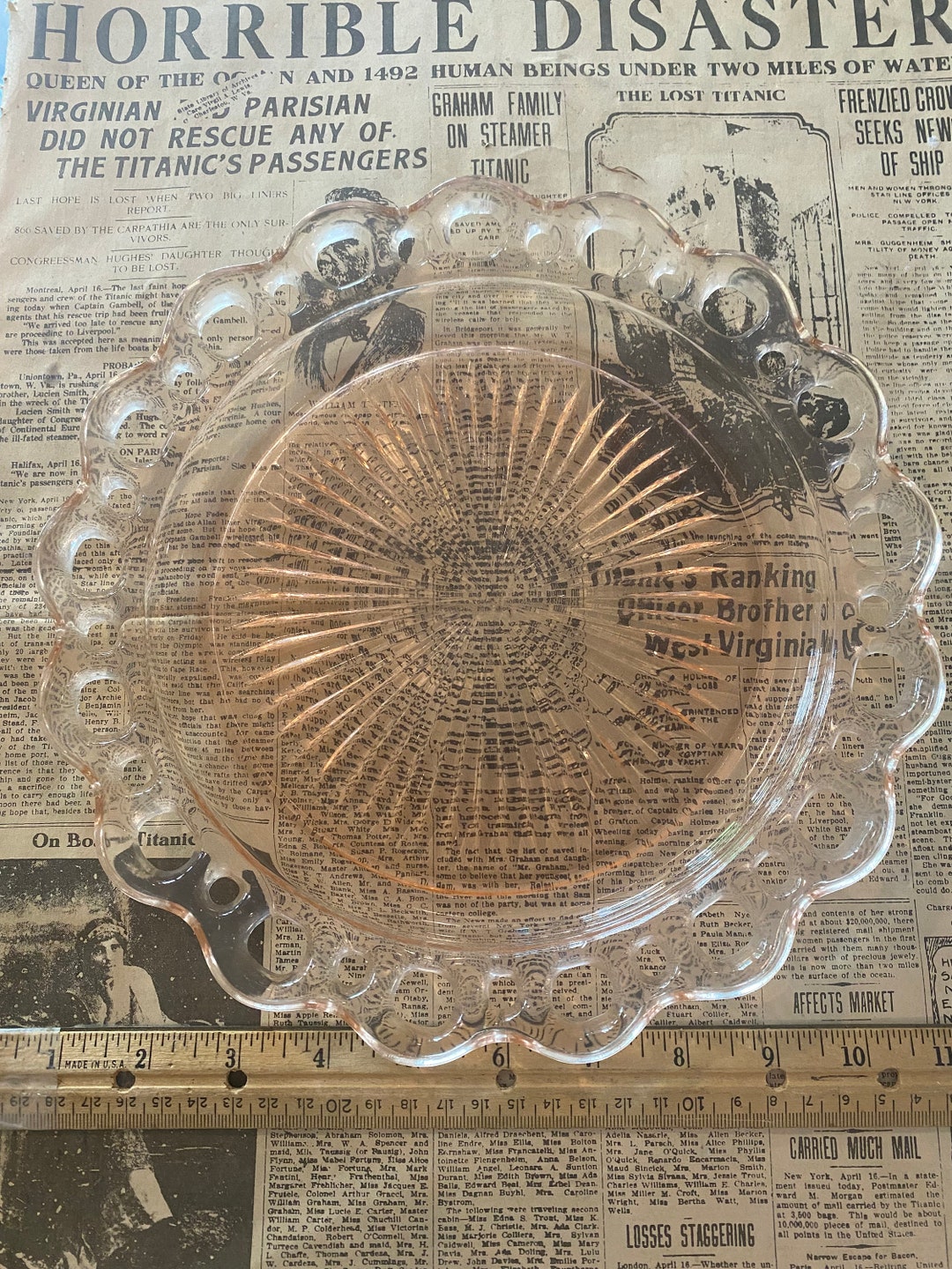 Pink Depression Glass Etsy