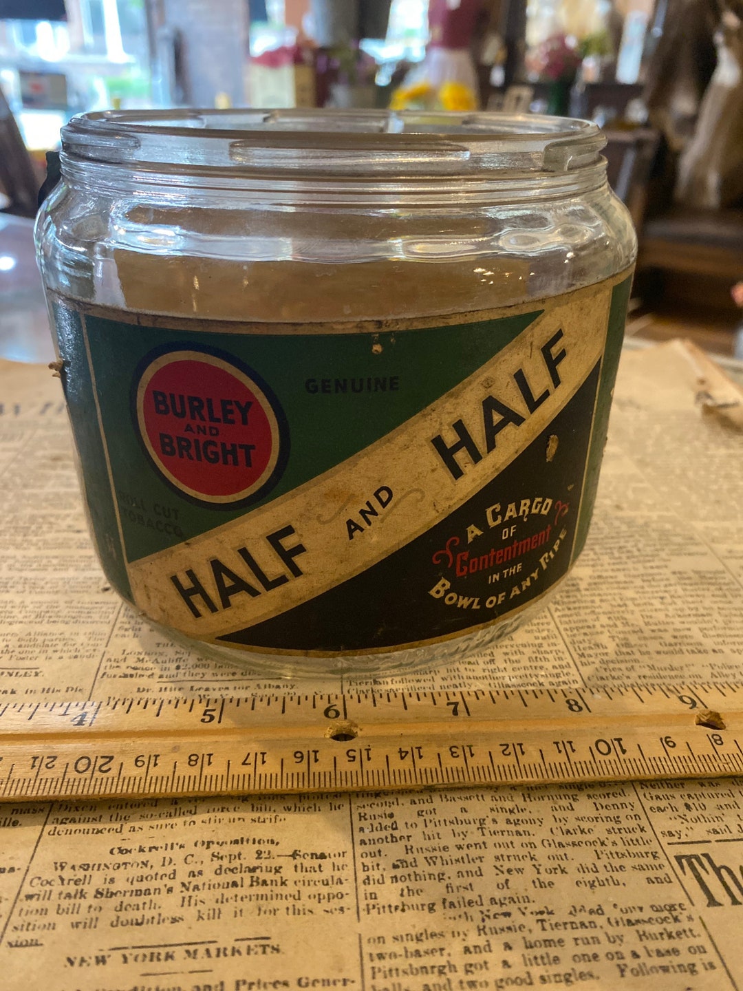 Half and Half Pipe Tobacco Jar Etsy