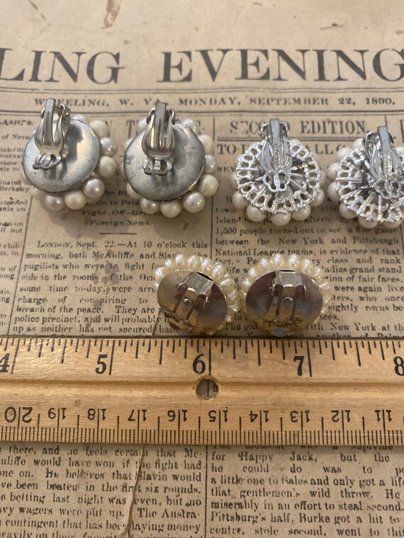 Clip on earring set- faux pearls - image 2