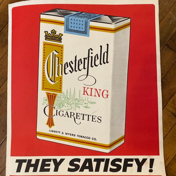 Chesterfield tobacco poster lithograph