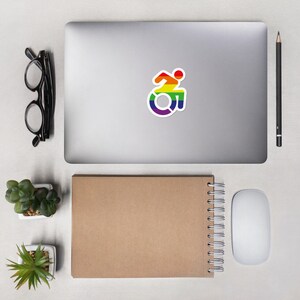 Rollstuhl LGBT Stolz Regenbogen Flagge Bubble-free Aufkleber