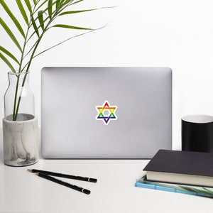 LGBT Stolz Chanukka Stern von David Regenbogen Flagge Bubble-free Aufkleber