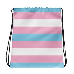 LGBT Pride Transgender Flag Drawstring Bag