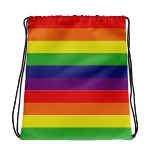 LGBT Pride Rainbow Flag Drawstring Bag