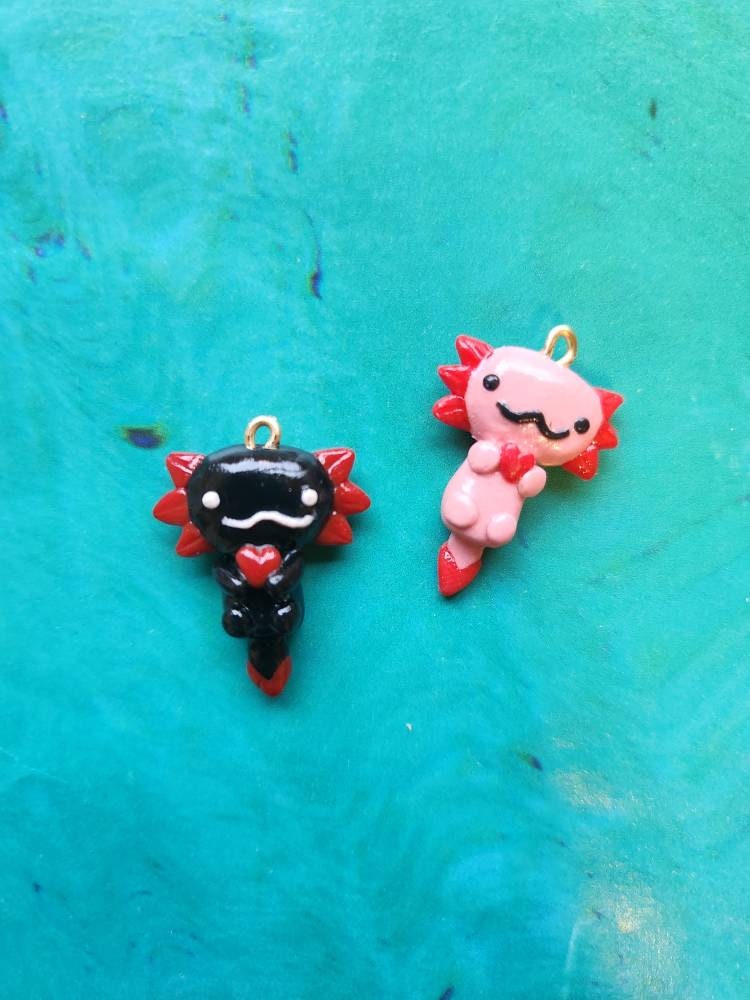 Axolotl Kawaii Charm Cute Polymer Clay Charm Figurine Axolotl Kawaii Small  Sculpture Axolotl Lover Amphibians Handmade Figure 