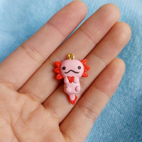 Axolotl Charm for Charity Polymer Clay Cute Kawaii Charm for