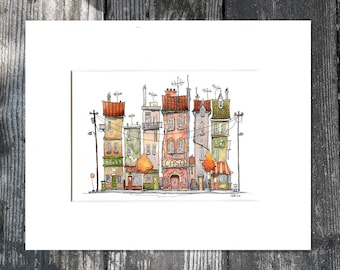Watercolor limited PRINT - Gary Frederick. Line and wash. 2/25. 8&quot;x10&quot; (image 5&quot;x7&quot;) acid free mat. Unframed