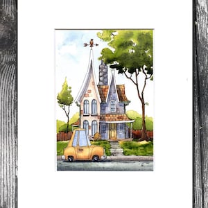 Watercolor print. As seen on You Tube. Line and wash. 8" x 10" (image 5"x7") Acid free mat.