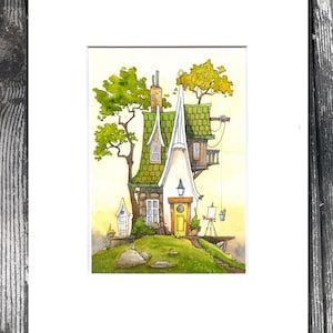 Watercolor PRINT- Gary Frederick. Line and wash. 3/25. 8"x 10"(image 5"x7"). Acid free mat. Unframed