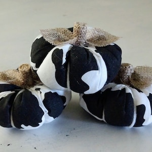 Mini abóboras de vaca, conjunto de 3 mini abóboras, bandeja de outono em camadas, decoração de outono, decoração de vaca