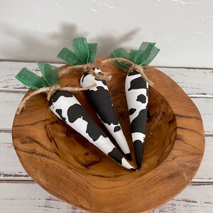Easter Carrots Decor, Spring Tiered Tray, Set of 3 Carrots, Cow Carrots, Spring Bowl Filler, Farmhouse Easter Decor