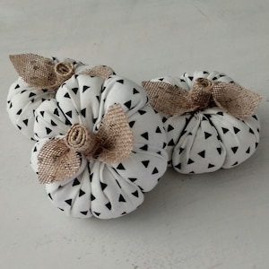 White Mini Pumpkins, Set of 3 Mini Pumpkins, Fall Tiered Tray, Autumn Decor, Modern Fall Decor