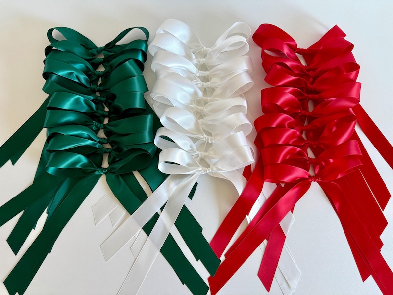 Christmas Ribbon Bows: Red, White, Green, Pre-tied Decor (set of 30) - Etsy