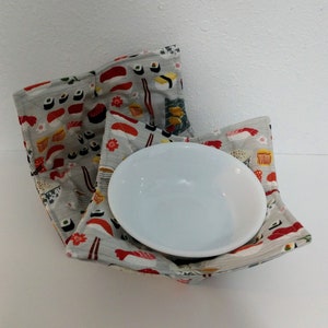 Sushi Bowl Cozy, Microwaveable Pot Holder, Soup Bowl Hot Pad, Housewarming Gift